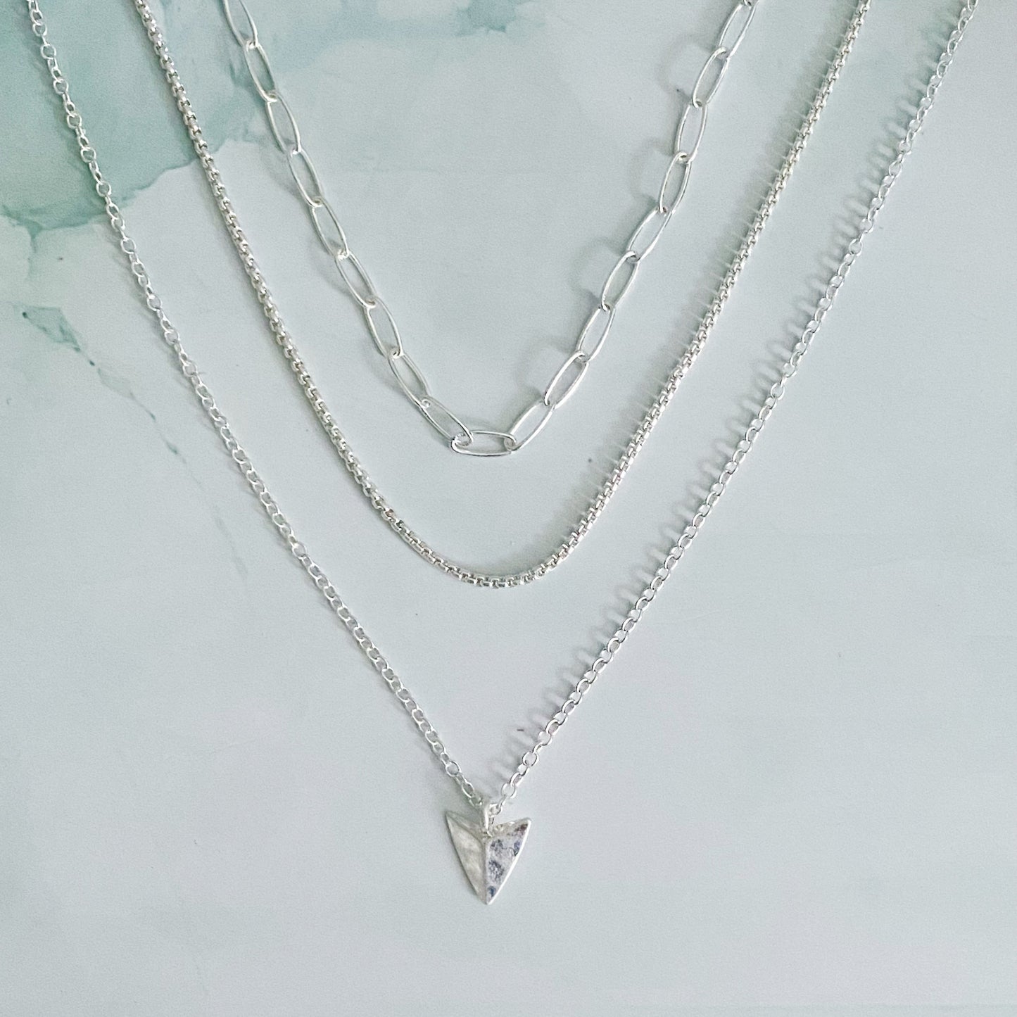 Arrowhead Triple Layered Chain Necklace Set Of 3