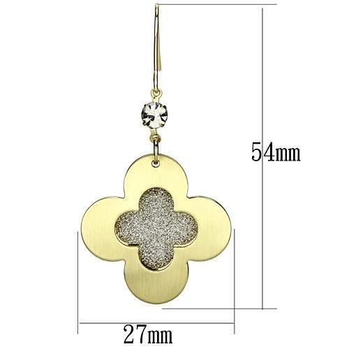 Matte Gold & Iron Earrings with Top-Grade Crystals
