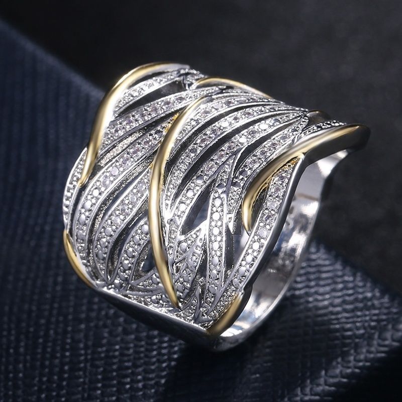 925 Silver Plated Filled Zircon Promise Proposal Ring For Women Bride