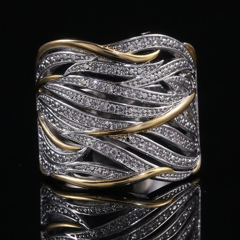 925 Silver Plated Filled Zircon Promise Proposal Ring For Women Bride
