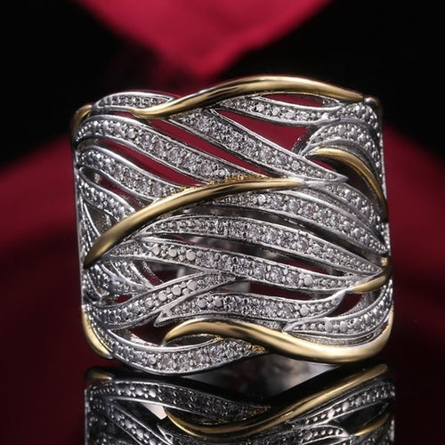 925 Silver Plated Filled Zircon Promise Proposal Ring For Women Bride