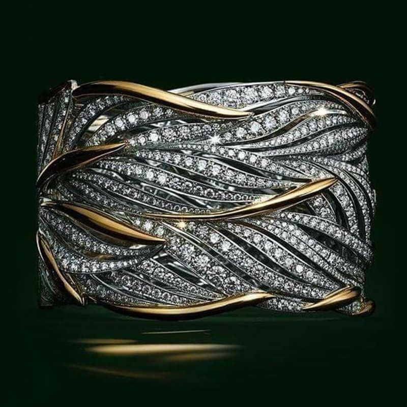 925 Silver Plated Filled Zircon Promise Proposal Ring For Women Bride