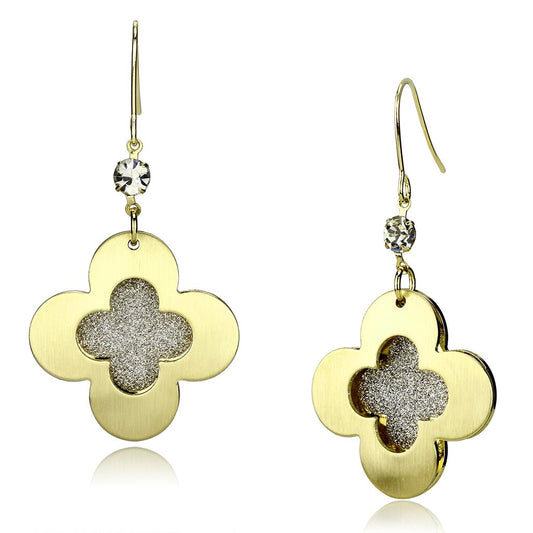 Matte Gold & Iron Earrings with Top-Grade Crystals
