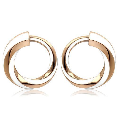 Rose Gold(Ion Plating) Stainless Steel Earrings with Epoxy